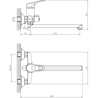 Смеситель для ванны Decoroom с ручным душем хром DR21043
